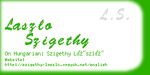 laszlo szigethy business card